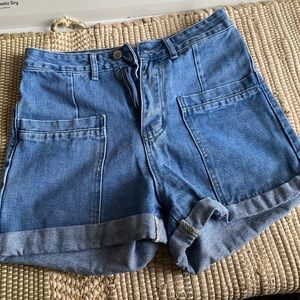 High Rise Denim Gardener Shorts | M